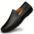 Men's cowhide leather business casual shoes with round toe and flat heel in multiple colours