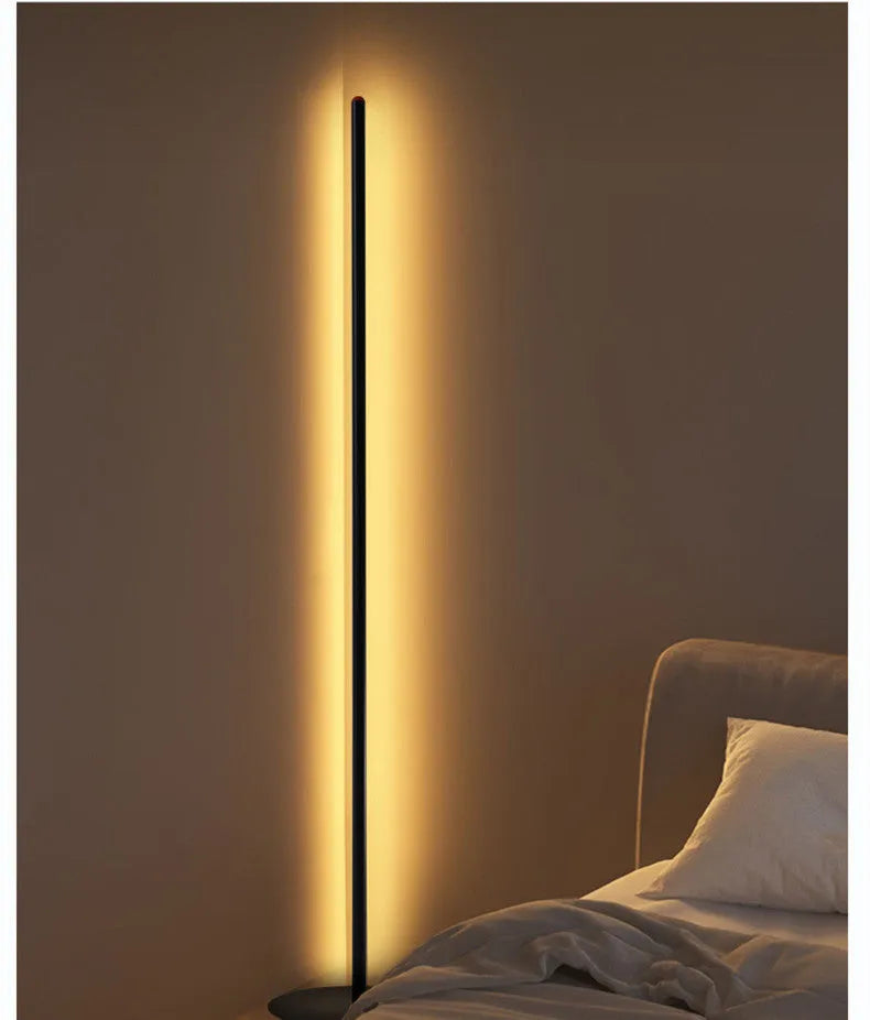 Vertical aluminium alloy floor lamp in modern simplicity style, available in 25cm, 50cm, and 100cm heights.