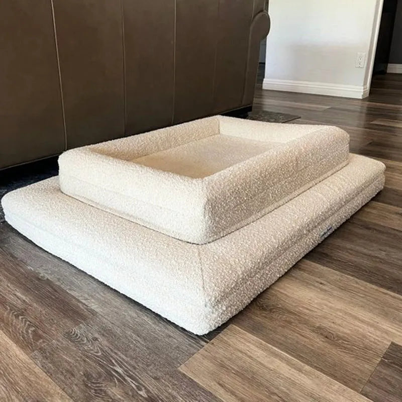Rectangular pet sofa bed in cloth, thickened dog mattress, four sizes S M L XL, seven colours