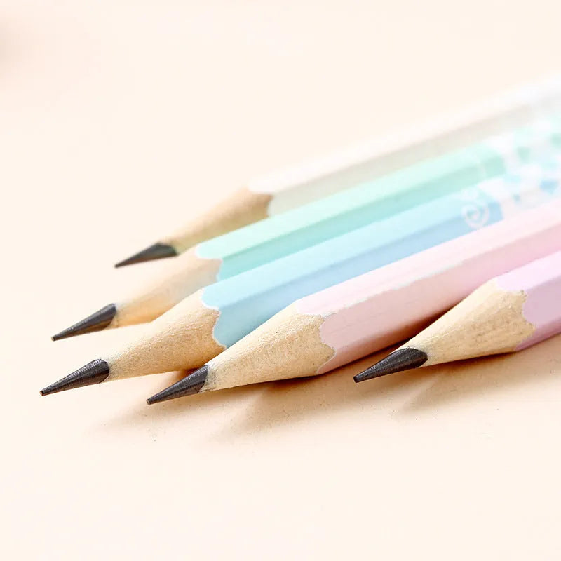 Basswood six-angle thermal transfer pencils with HB refills in 50-piece professional pack