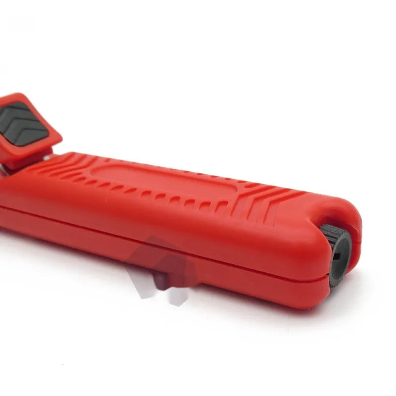 Red wire stripper cable peeler with hook blade and 170mm engineering plastic handle